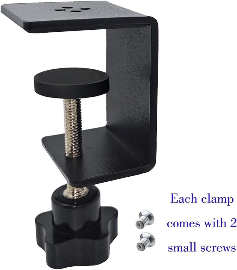 Jhanw 2 Pack Heavy Duty C Clamp & Desk Clamp | Wide Jaw Metal Woodworking Clamps, Adjustable Shelf Clamps for Desk Extension/Panel Work (Sturdy Multi-Purpose Clamping Tool) - Image 4